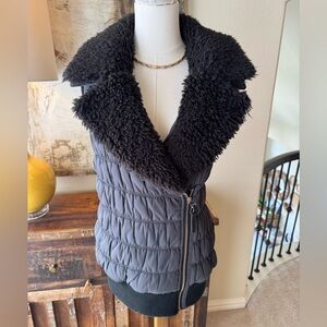 Calvin Klein Performance Puffer Vest with Faux Fur Collar- Size Large